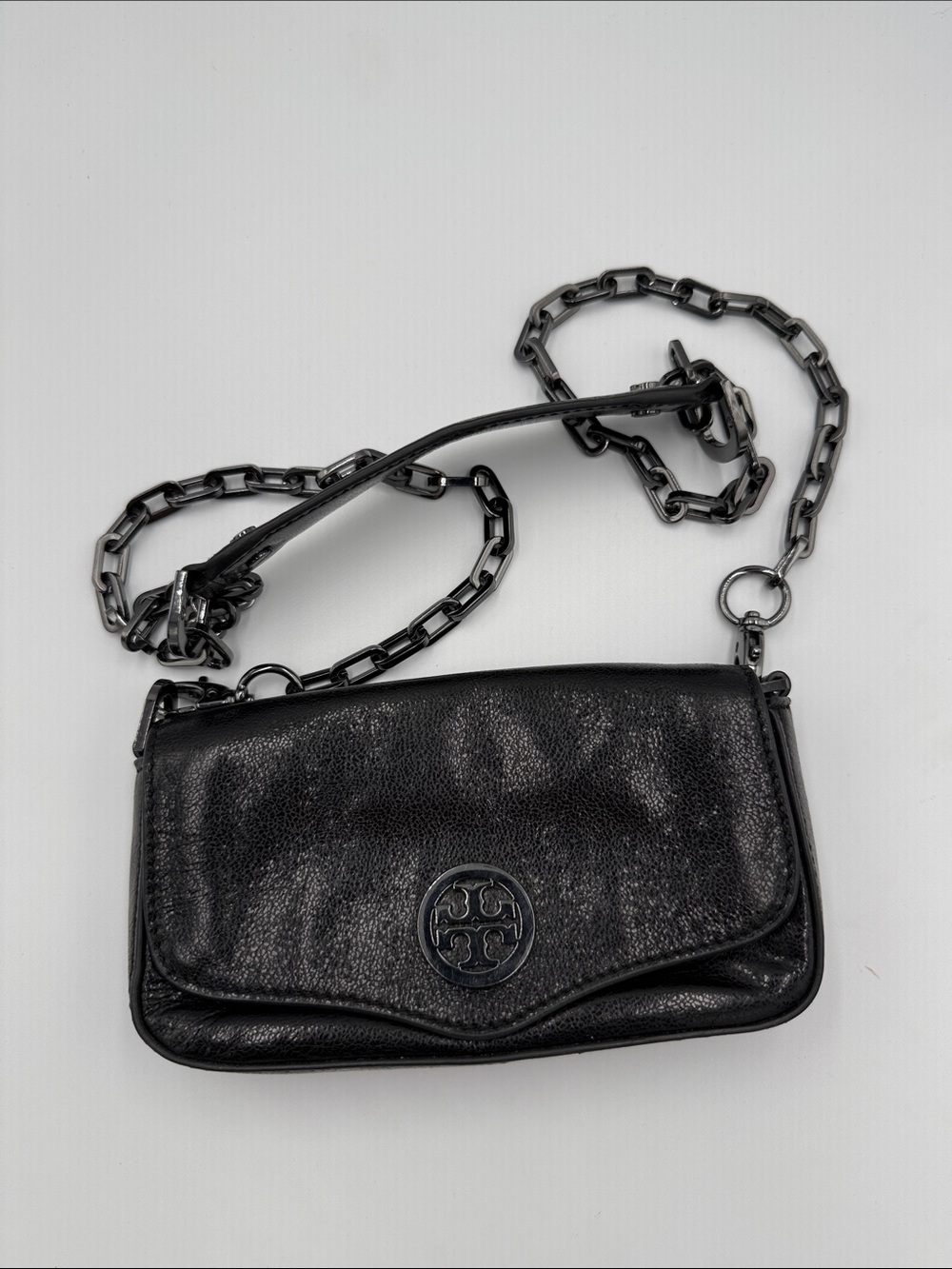 Tory Burch Mini Patent Leather Crossbody Bag with Chain Strap